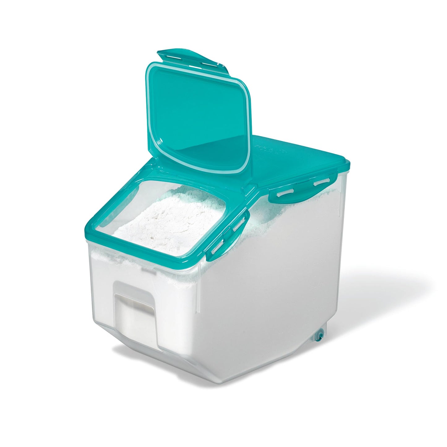 Starfrit LocknLock Plastic Pantry Container with Wheels - 406oz/12L - Airtight - 4-Sided Locking Flip-Top Lid
