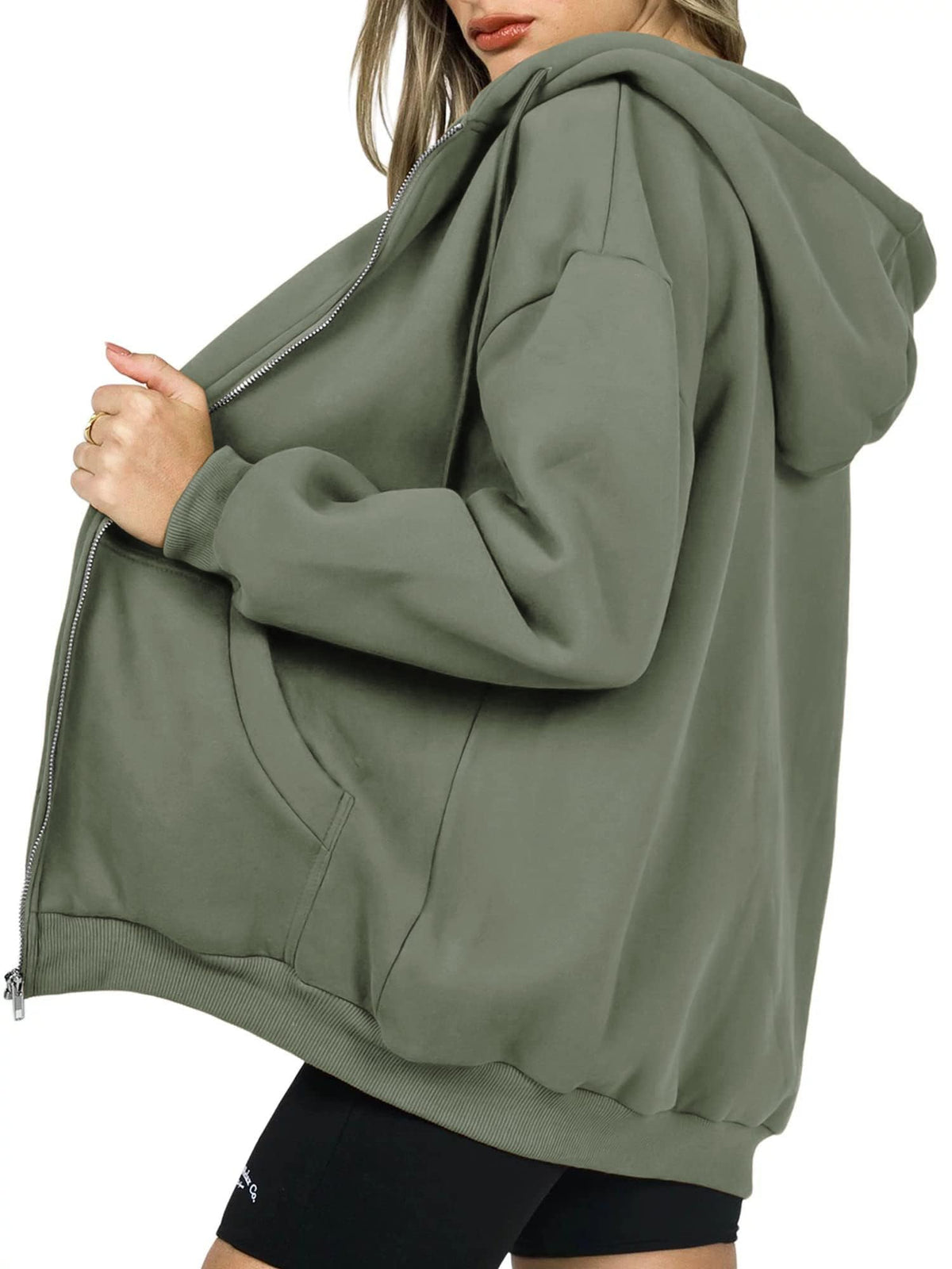 PRETTYGARDEN Women's Fall Zip Up Hoodies Sweatshirts Grey Green,M 🍁 All In One Marketplace Canada