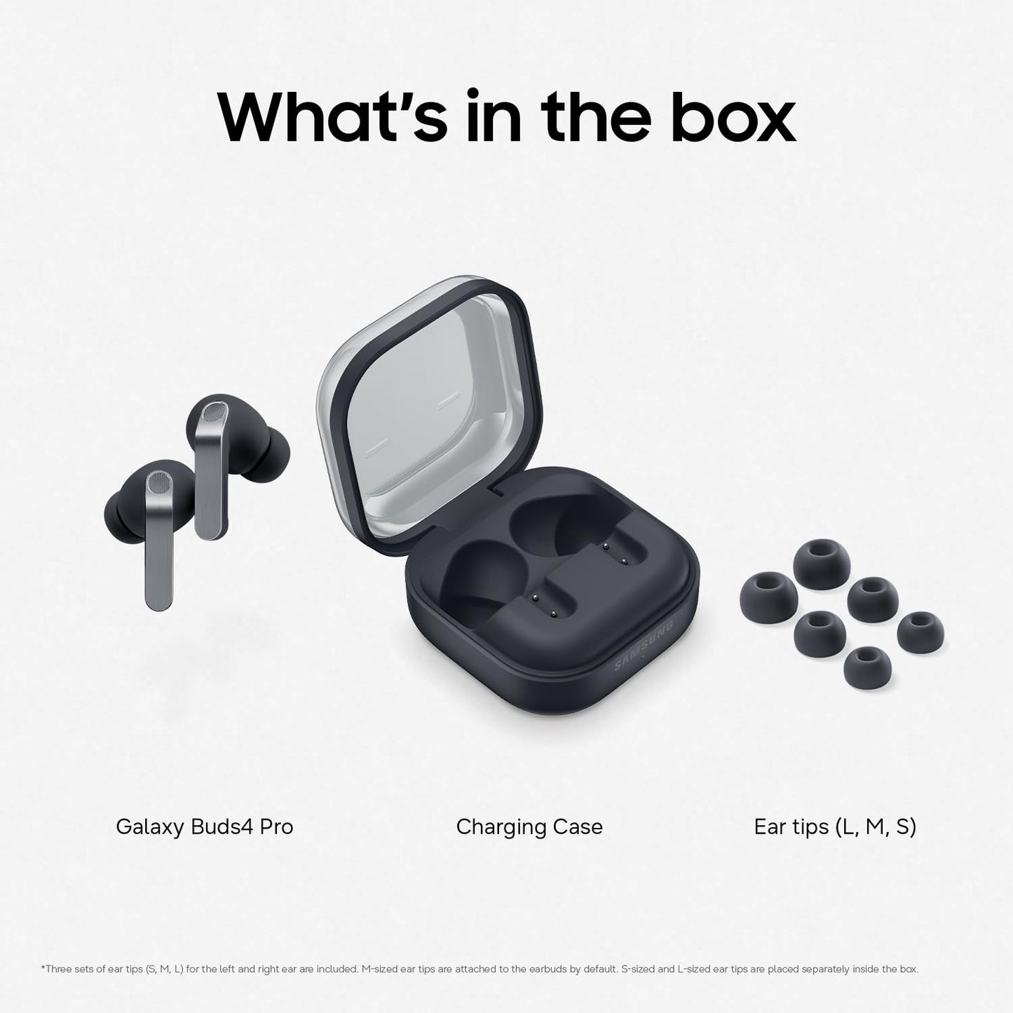 Samsung Galaxy Buds4 Pro, Black (CAD Version & Warranty) - New Fit, Two Way Speaker, Adaptive ANC, AI Assistant