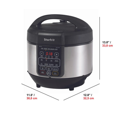 Starfrit Electric Pressure Cooker - 8L Capacity - Steam Tray, Measuring Cup & Spatula - 11 Preset Cooking Functions Starfrit