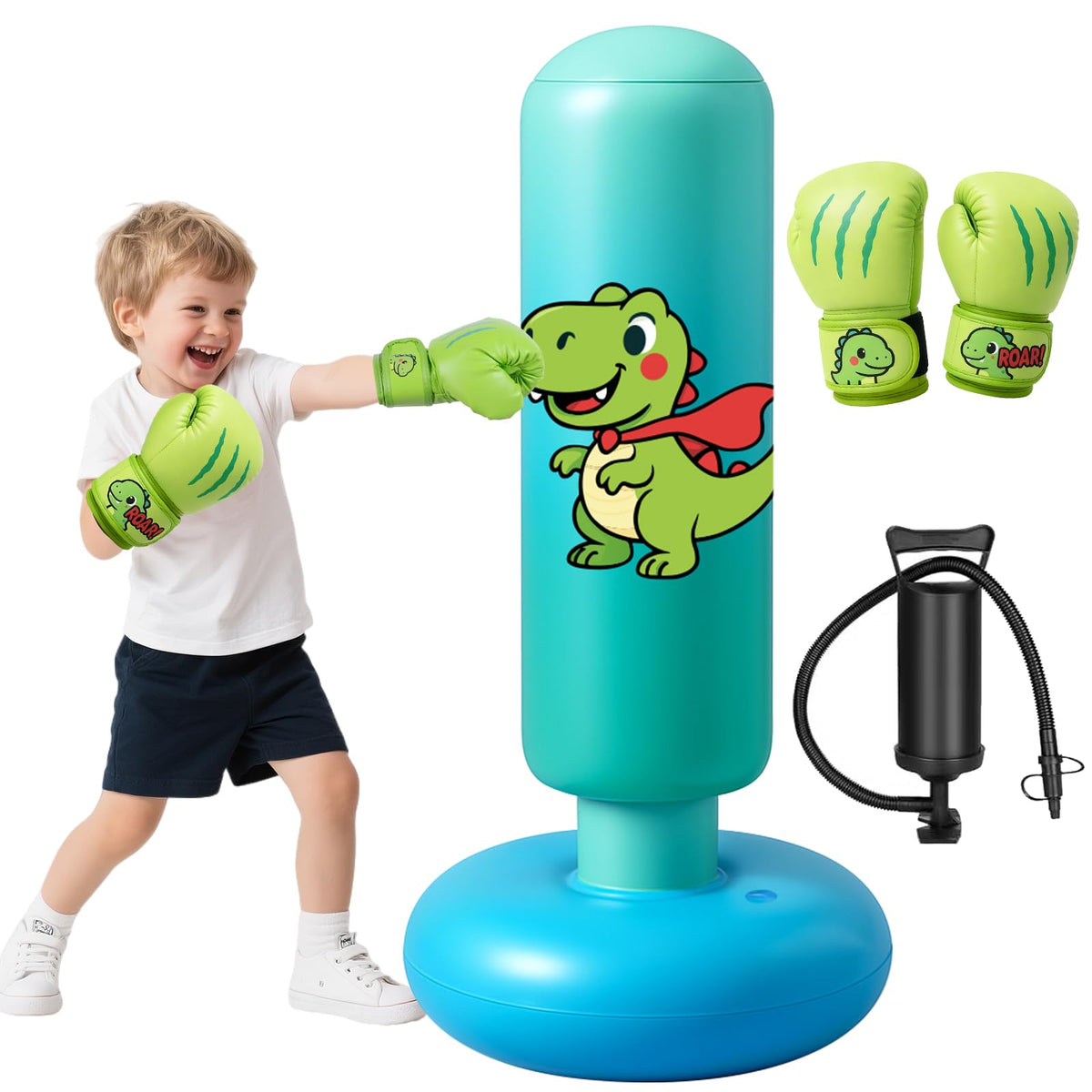 Qoosea Punching Bag for Kids 48in Dinosaur Toys Boxing Bag Set with Gloves 🍁 All In One Marketplace Canada