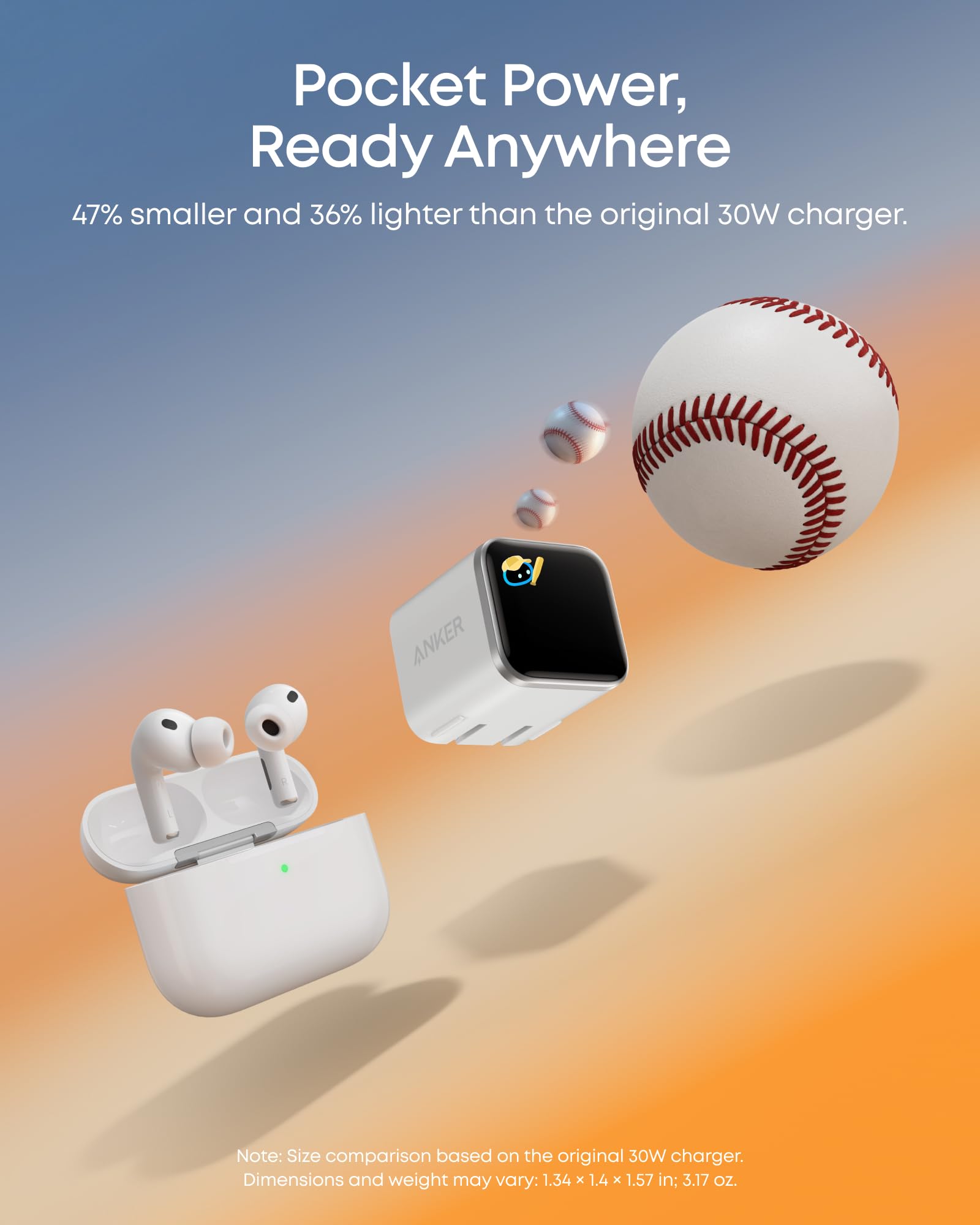 Anker Smart Display Charger,Anker Nano 45W Fast Charging USB C Charger with Smart Recognition,Built-in Care Mode,Compact with 180° Foldable Plug,for iPhone 17/16/15 Series,MacBook,Apple Watch (Orange) - Available at All In One Marketplace Canada