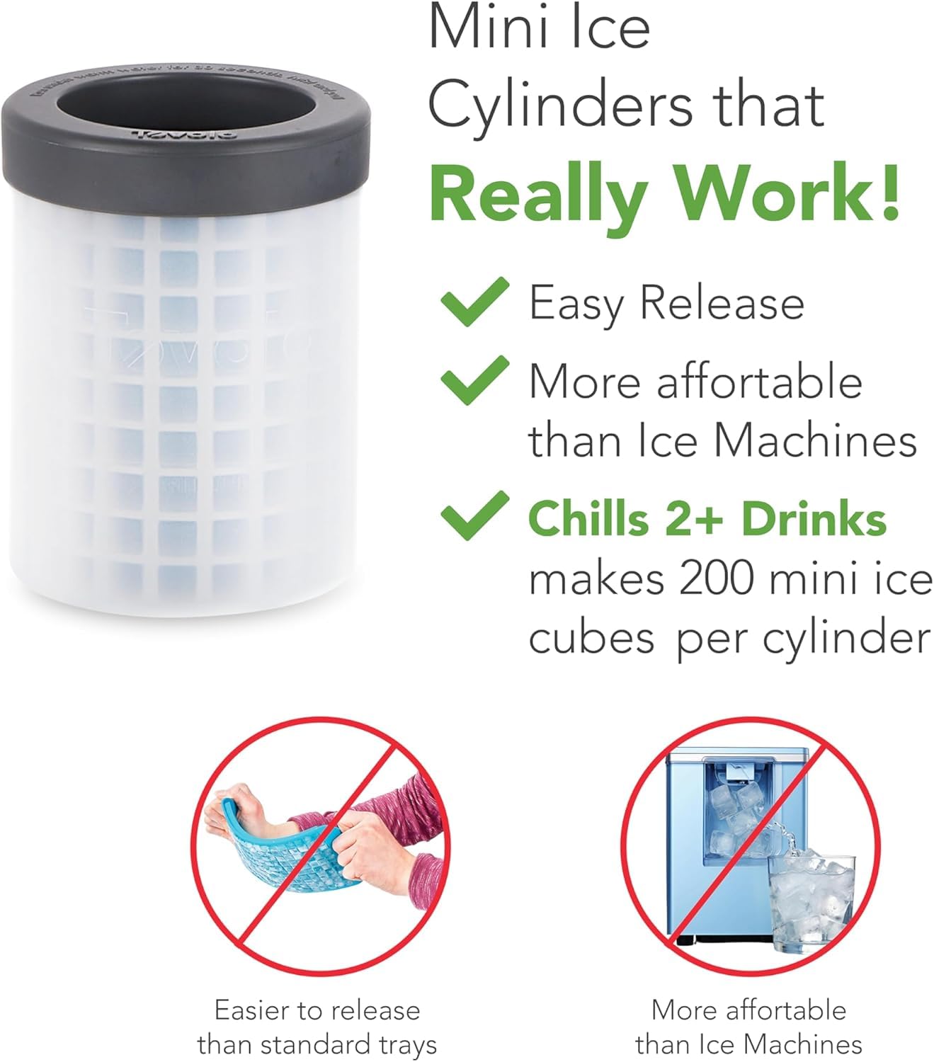 Tovolo Mini Ice Cylinder- Squeeze & Release- Set of 2, 1000422 Tovolo