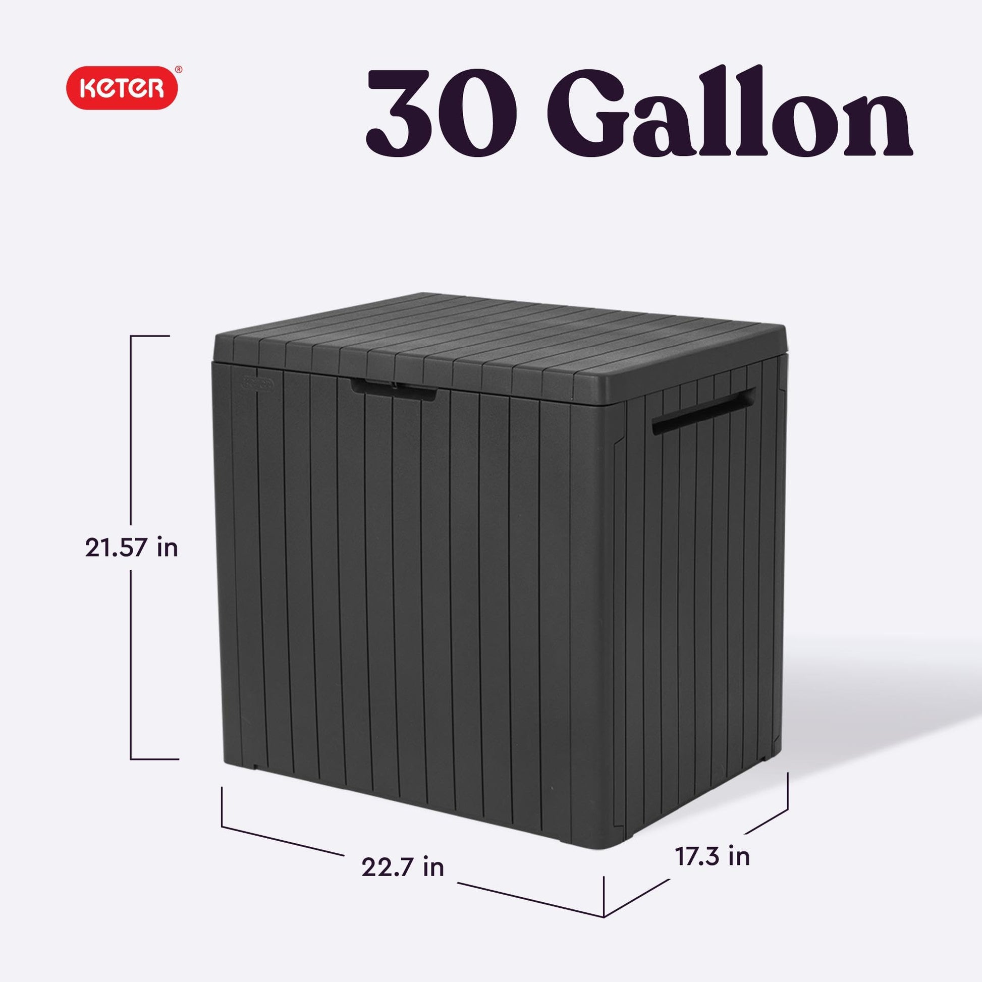Keter City 30 Gal Outdoor Storage Box and Patio Side Table Keter