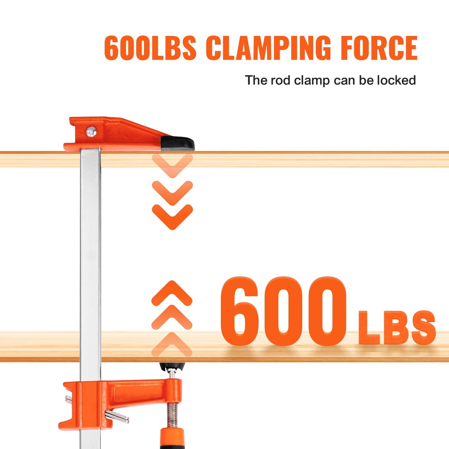 VEVOR Bar Clamps for Woodworking, 2-Pack 36" Clamp, Quick-Change F Clamp with 600 lbs Load Limit, 2.5" Throat Depth, Cast Iron and Carbon Steel, Wood Clamps for Woodworking Metal Working VEVOR