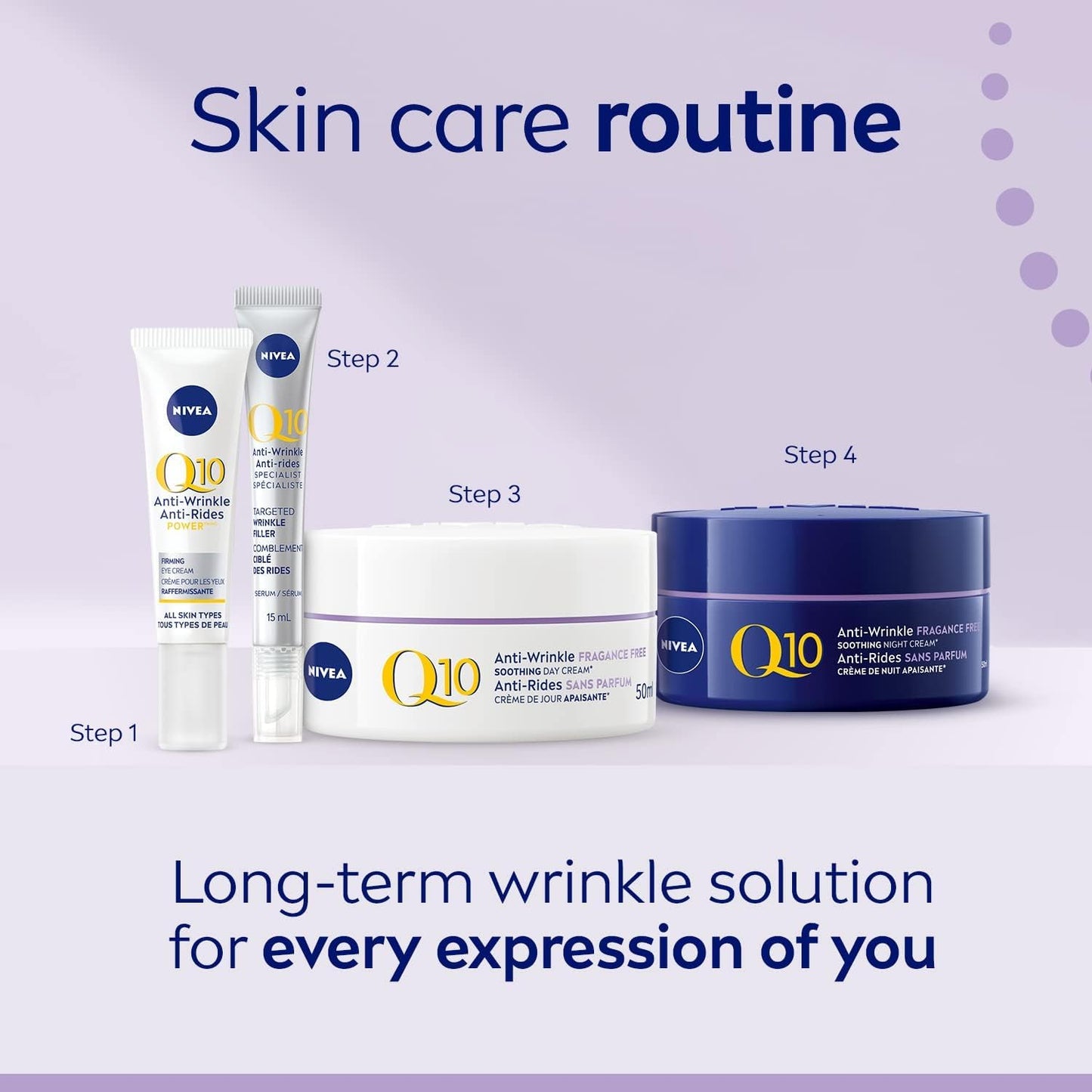 NIVEA Q10 Power Anti-wrinkle + Fragrance-free Moisturizer for Sensitive Skin, 50ml NIVEA