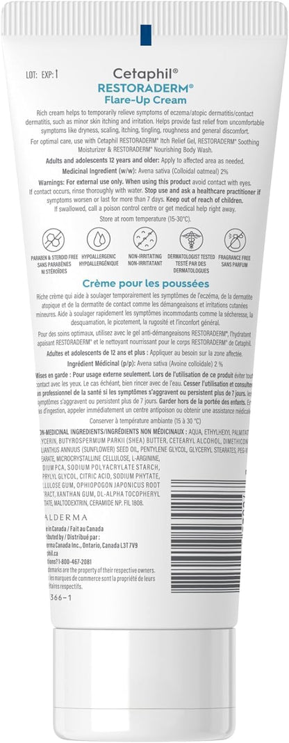 Cetaphil Restoraderm Eczema Flare-Up Cream, Fragrance Free, 227g