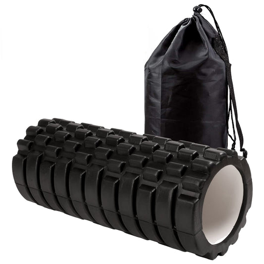 Kunova 13" Deep Tissue Grid Yoga Fitness EVA Massage Foam Roller with Carrying Bag Medium Density Deep Tissue Massager for Muscle Massage and Myofascial Trigger Point Release - Available at All In One Marketplace Canada
