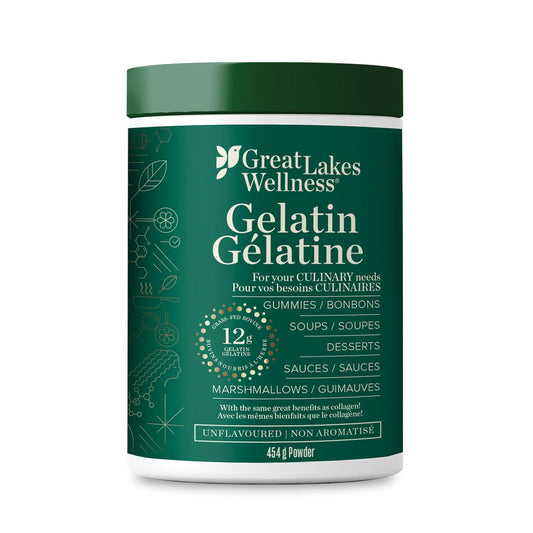 Great Lakes Wellness Beef Gelatin Powder - Grass-Fed, Kosher, Keto-Friendly for Gummies, Marshmallows & Desserts - 454g
