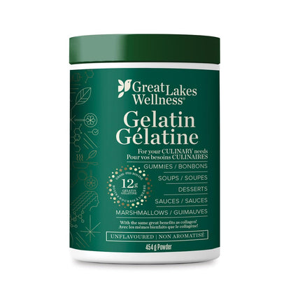 Great Lakes Wellness Beef Gelatin Powder - Grass-Fed, Kosher, Keto-Friendly for Gummies, Marshmallows & Desserts - 454g