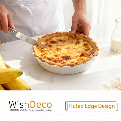 WishDeco Ceramic Pie Pan for Baking 23cm / 9inch Capacity 1500ml / 50oz 🍁 All In One Marketplace Canada
