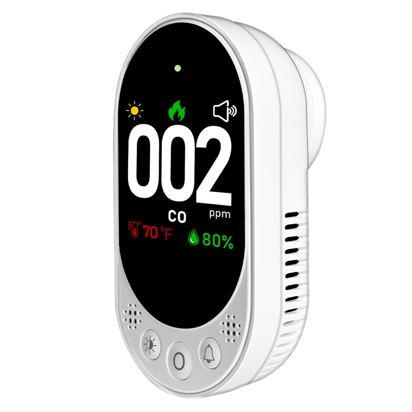 LSENLTY Carbon Monoxide Detector Plug in, Portable CO Monitor for Travel, Air Quality Detector Check CO, Temp and Humidity, HD Screen&Indicator, Visual&Audible Alert for Camping Travel