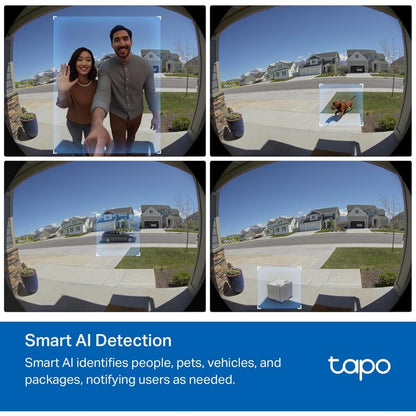 TP-Link Tapo Smart Video Doorbell Camera with Chime, Battery or Wired, 2K 5MP Color Night Vison, No Monthly Fee, 180° Ultra-Wide Head-to-Toe View, Free AI Detection, Cloud & Local Storage (Tapo D235) 🍁 All In One Marketplace Canada