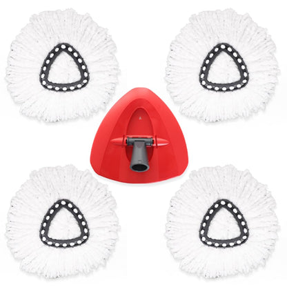 4Pcs Spin Mop Head Refills + 1 Mop Holder for Vileda, fit O-Cedar Spin Mop, Easy Wring Mop Replacement, Microfiber Triangle Replacement Pads, White Color (Pack4 * 1) - Available at All In One Marketplace Canada