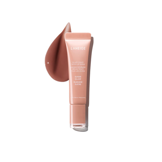 LANEIGE Glaze Craze Tinted Lip Serum, Sugar Glaze: Hydrating Lip Serum for Glossy, Nourished Lips with Plumping Polypeptides