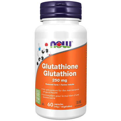 NOW Supplements, Glutathione 250 mg, Detoxification Support, Free Radical Neutralizer, 60 Veg Capsules