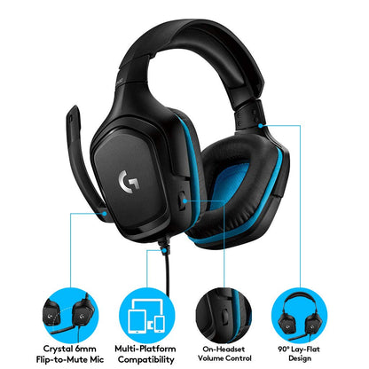 Logitech G432 Wired Gaming Headset - Black
