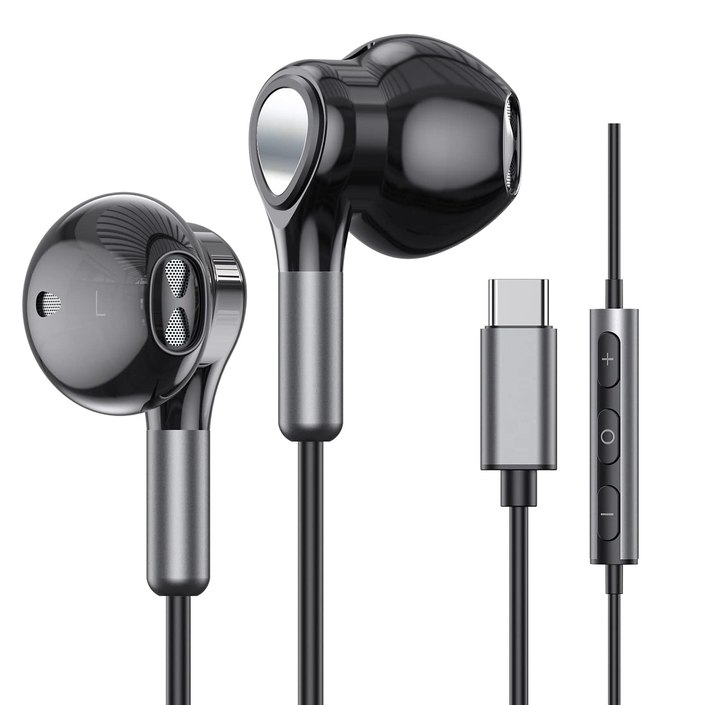USB C Headphones for Samsung Galaxy S26 S25 S24 S23 S22 S21 S20 A56 A36 A17 A16 Wired USB C Earbuds with Microphone in-Ear USB Type C Earphones for iPhone 17 16 15 Pro Max Plus iPad Air Mini Pixel 10