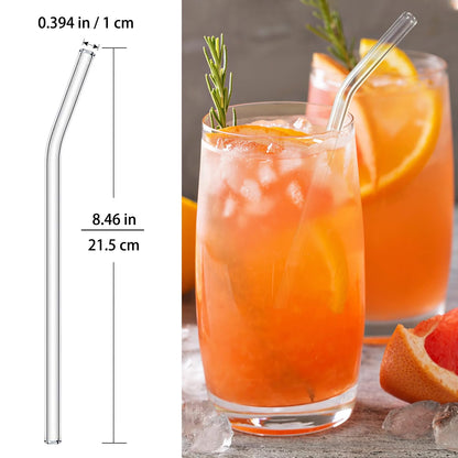Nafender 10-Pack Glass Straws Reusable Drinking Straw Including 4 Straight and 4 Bent Straws & 2 Extra Wide Smoothie Straw with 2 Cleaning Brushes - Available at All In One Marketplace Canada