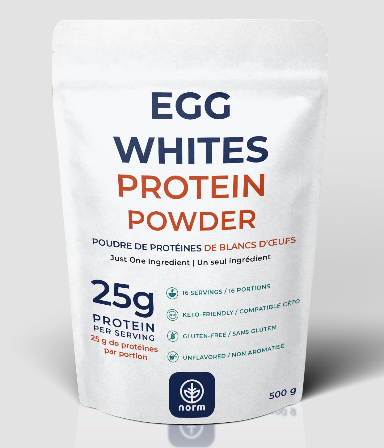 Pure Egg White Protein Powder 500g – Unflavored, Pasteurized, Keto & Gluten-Free
