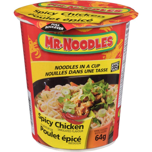 MR. NOODLES Spicy Chicken Cup Noodles 64g (Pack of 12)