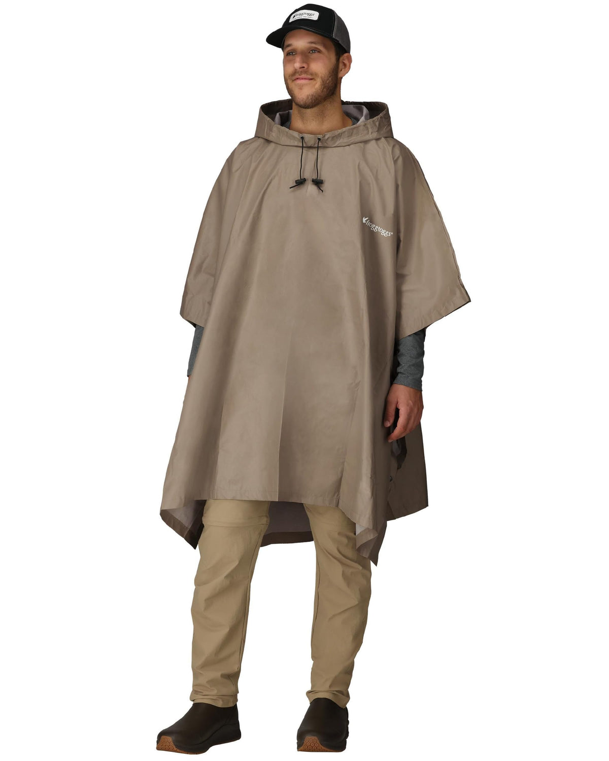 FROGG TOGGS Ultra-lite2 Waterproof, Breathable Rain Poncho, Adult and Youth Sizes, Khaki, One Size