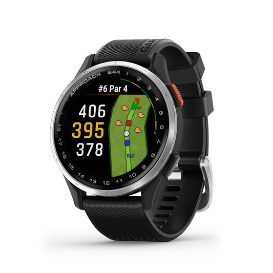 Garmin Approach S44, Essential Golf GPS Smartwatch, AMOLED Display, On-Course Features, Silver Aluminum Bezel with Black Silicone Band 🍁 All In One Marketplace Canada Garmin