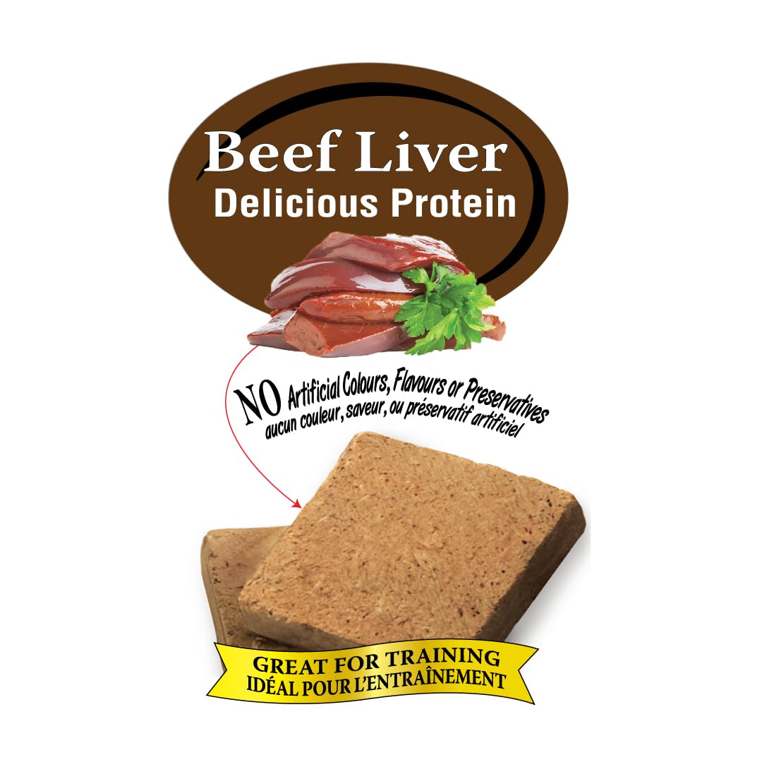 Benny BULLYS Chops Beef Liver Dog Treats, Freeze-Dried, Low Fat, High Energy & Nutrient Rich Food for Your Furry Friend, All Natural Ingredients 2X Small Bites- 520g/ 18.3oz Benny Bullys