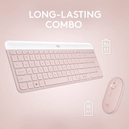 Logitech MK470 Slim Wireless Combo Compact Keyboard and Mouse - Rose