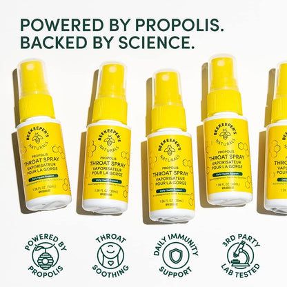 BEEKEEPER'S NATURALS Propolis Throat Spray - 85mg Bee Propolis Extract - Natural Immune Support, Sore Throat Relief & Antioxodant Support - Antioxidants, Keto, Paleo, Gluten-Free 1.06 oz (Pack of 2)
