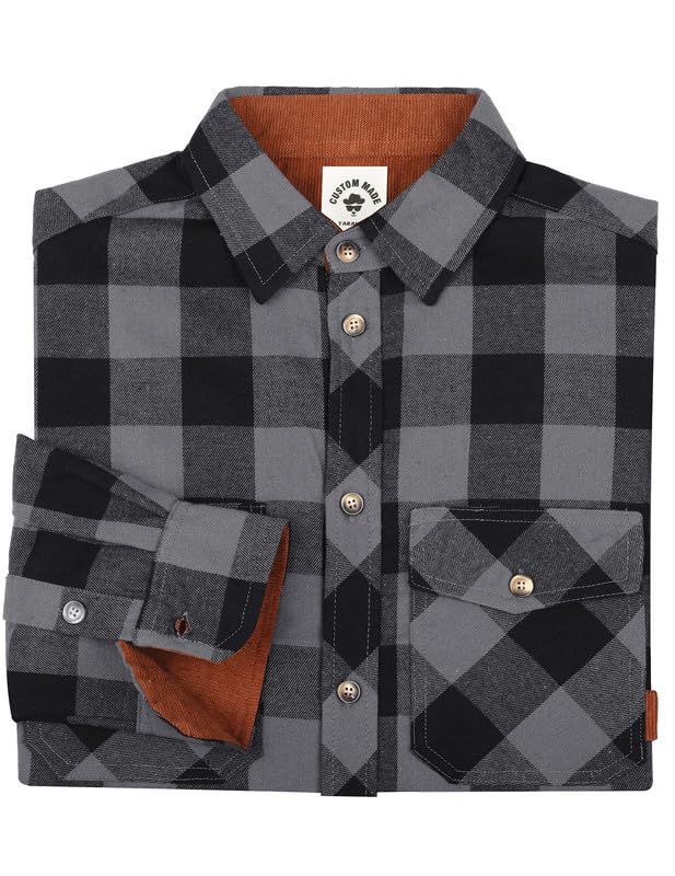 TARAINYA Men's Flannel Plaid Button Down Long Sleeve Shirt with Pockets 🍁 All In One Marketplace Canada