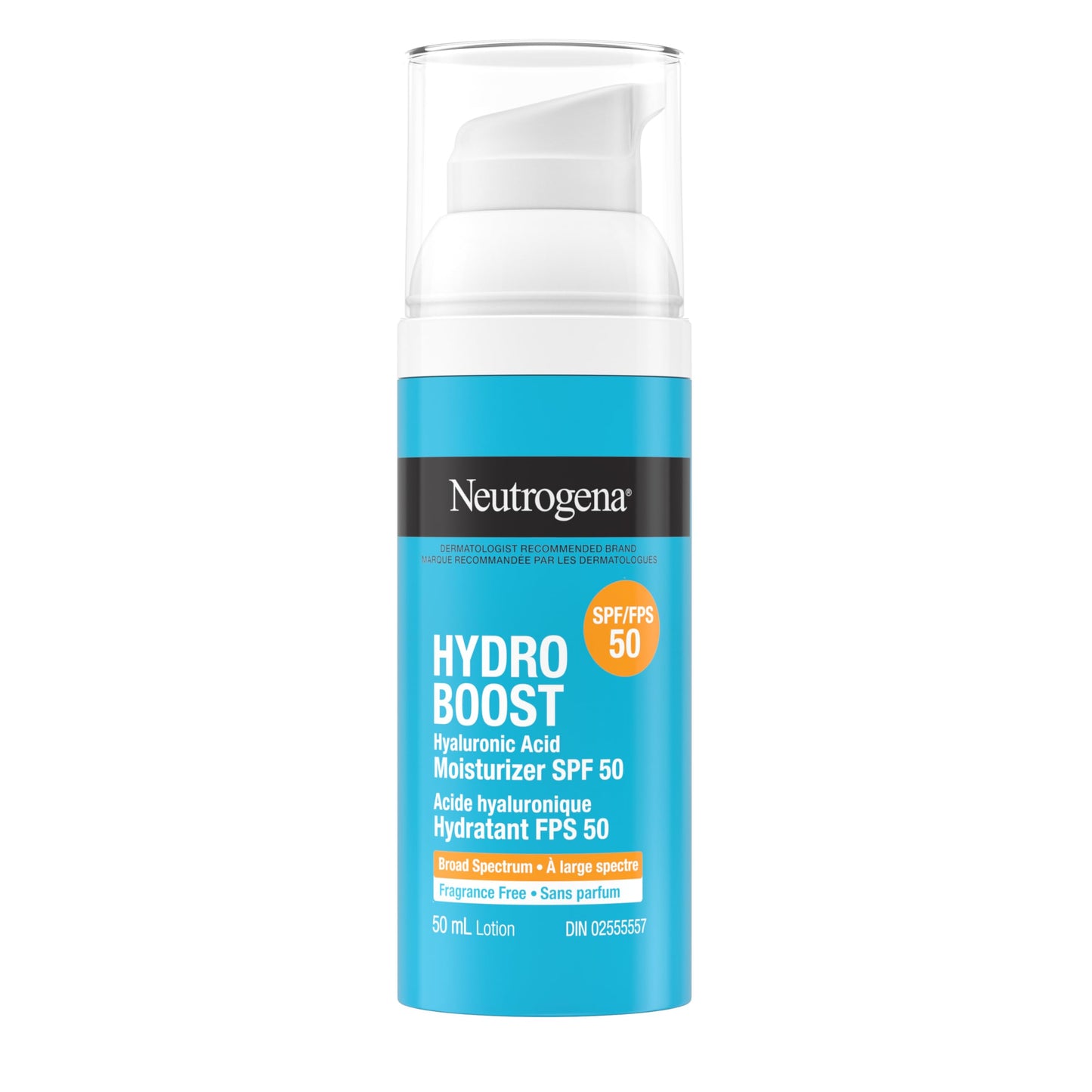 Neutrogena Hydro Boost Hyaluronic Acid Moisturizer SPF 50 with Broad Spectrum, Non-Greasy, Fragrance Free Daytime Facial Moisturizer to Hydrate Dry Skin, 50 mL - Available at All In One Marketplace Canada