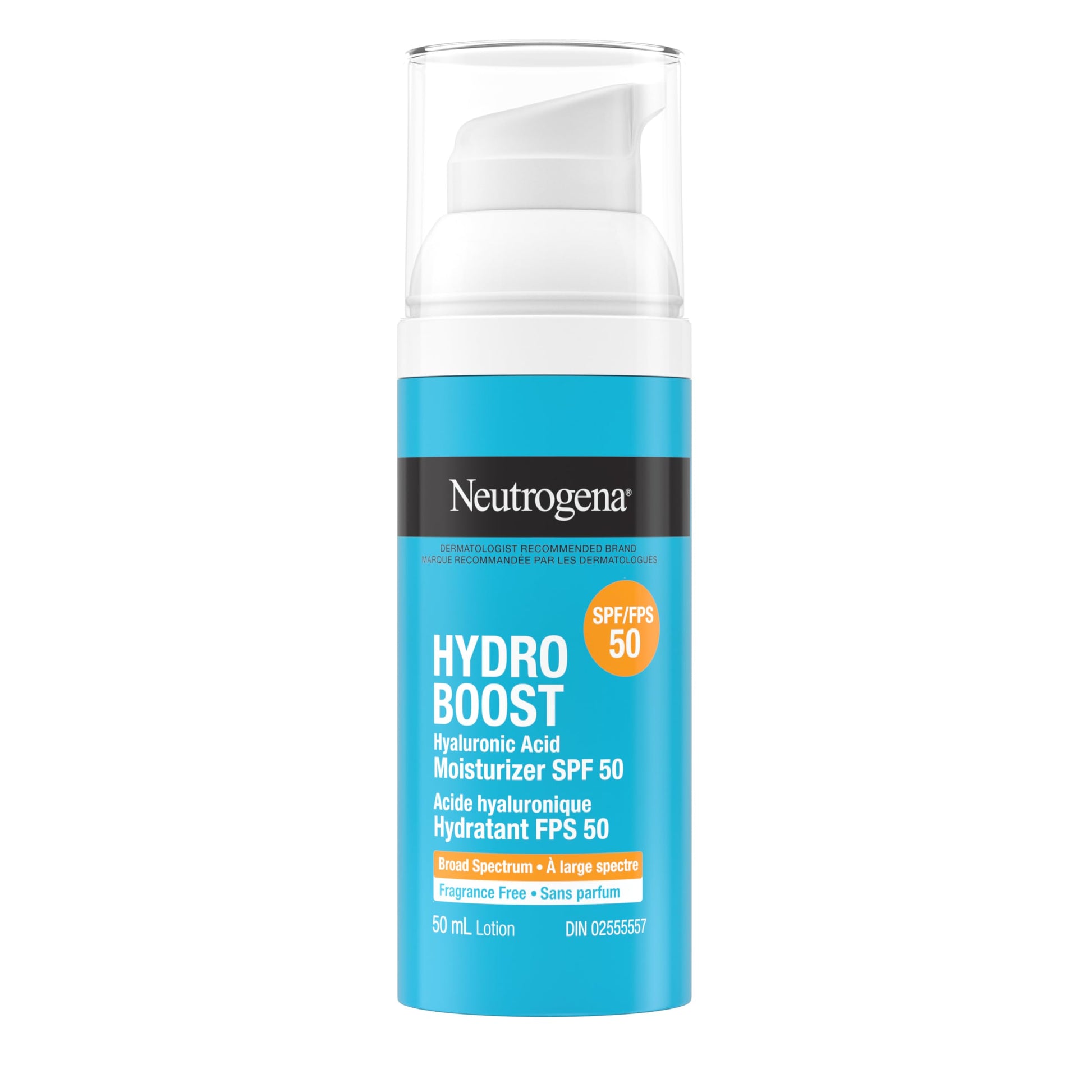 Neutrogena Hydro Boost Hyaluronic Acid Moisturizer SPF 50 with Broad Spectrum, Non-Greasy, Fragrance Free Daytime Facial Moisturizer to Hydrate Dry Skin, 50 mL - Available at All In One Marketplace Canada