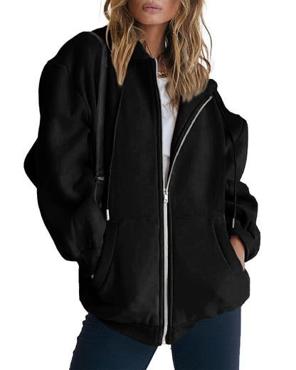 PRETTYGARDEN Women's Fall Zip Up Hoodies Sweatshirts Black,XL 🍁 All In One Marketplace Canada