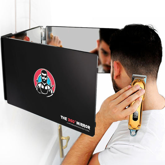 The 360 Mirror - 3 Way Adjustable Trifold Barber Mirror for Self Hair Cutting - Tri Fold Self Haircut System for Men and Women Braiding - Available at All In One Marketplace Canada
