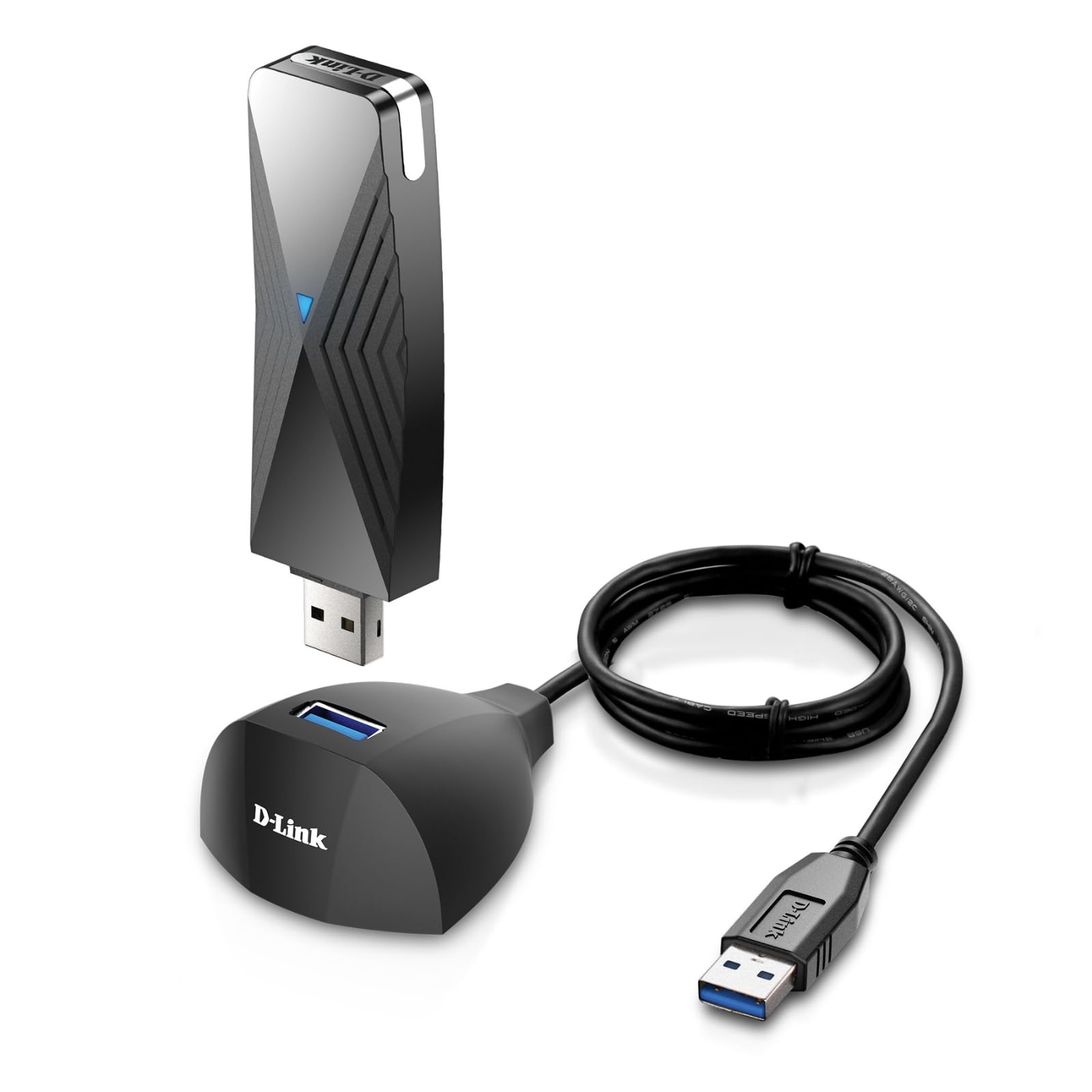 D-Link USB WiFi 6 Adapter AX1800 USB 3.0 Dual Band Long Range MU-MIMO Wireless Internet Network for Desktop PC Laptop Windows (DWA-X1850-B1-CA) D-Link