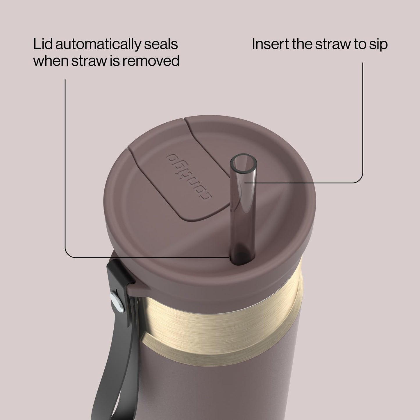 Contigo SnapSeal 24 oz Water Bottle w/Carry Strap & Reusable Straw | Vacuum-Insulated Stainless Steel for Hot & Cold Drinks | Spill-Proof Lid | BPA & Lead-Free | Dishwasher Safe 🍁 All In One Marketplace Canada