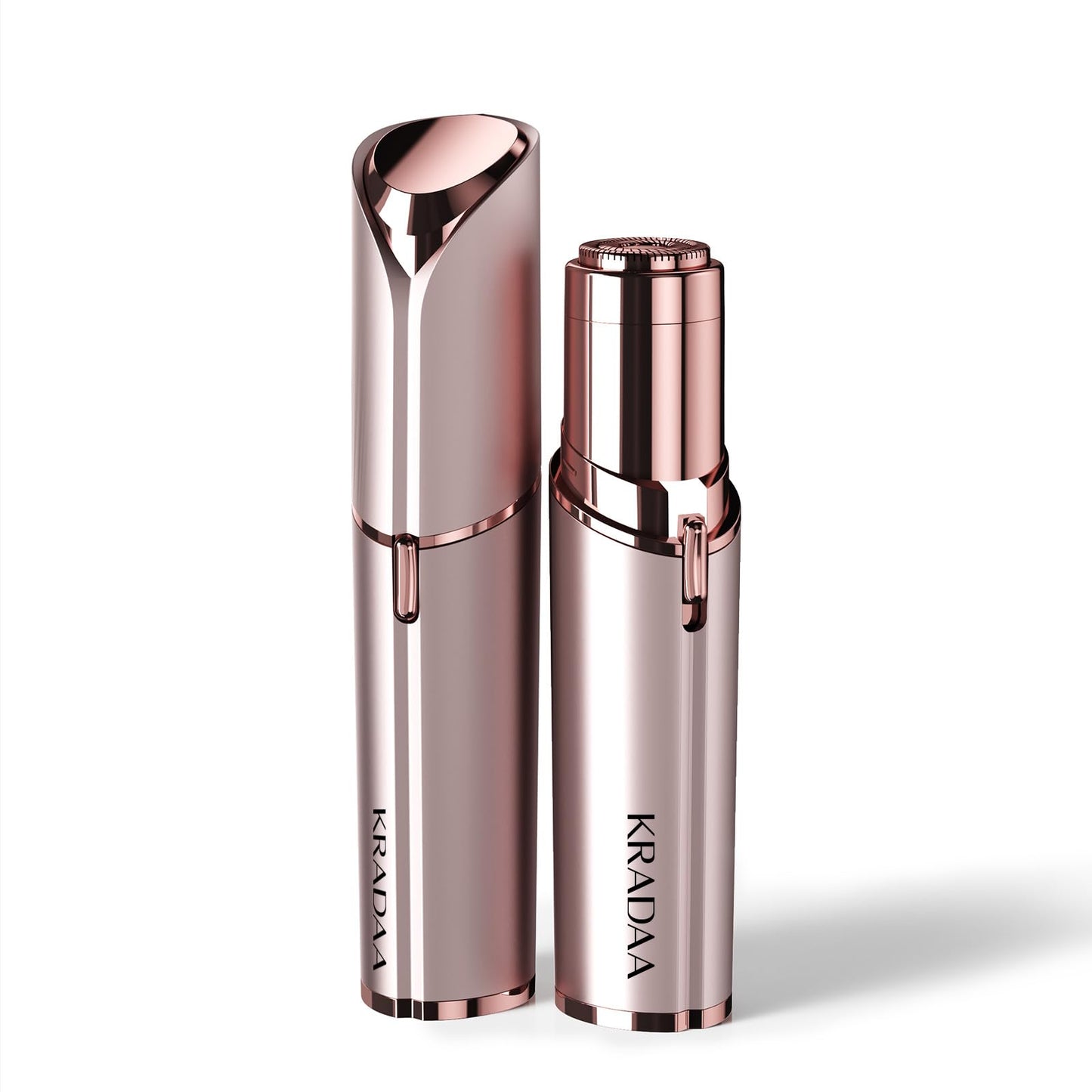 Kradaa Facial Hair Removal for Women: Electric Face Razor with LED Light - Painless & Instant Results Mini Shaver for Travel Use (Rose Gold) - Available at All In One Marketplace Canada