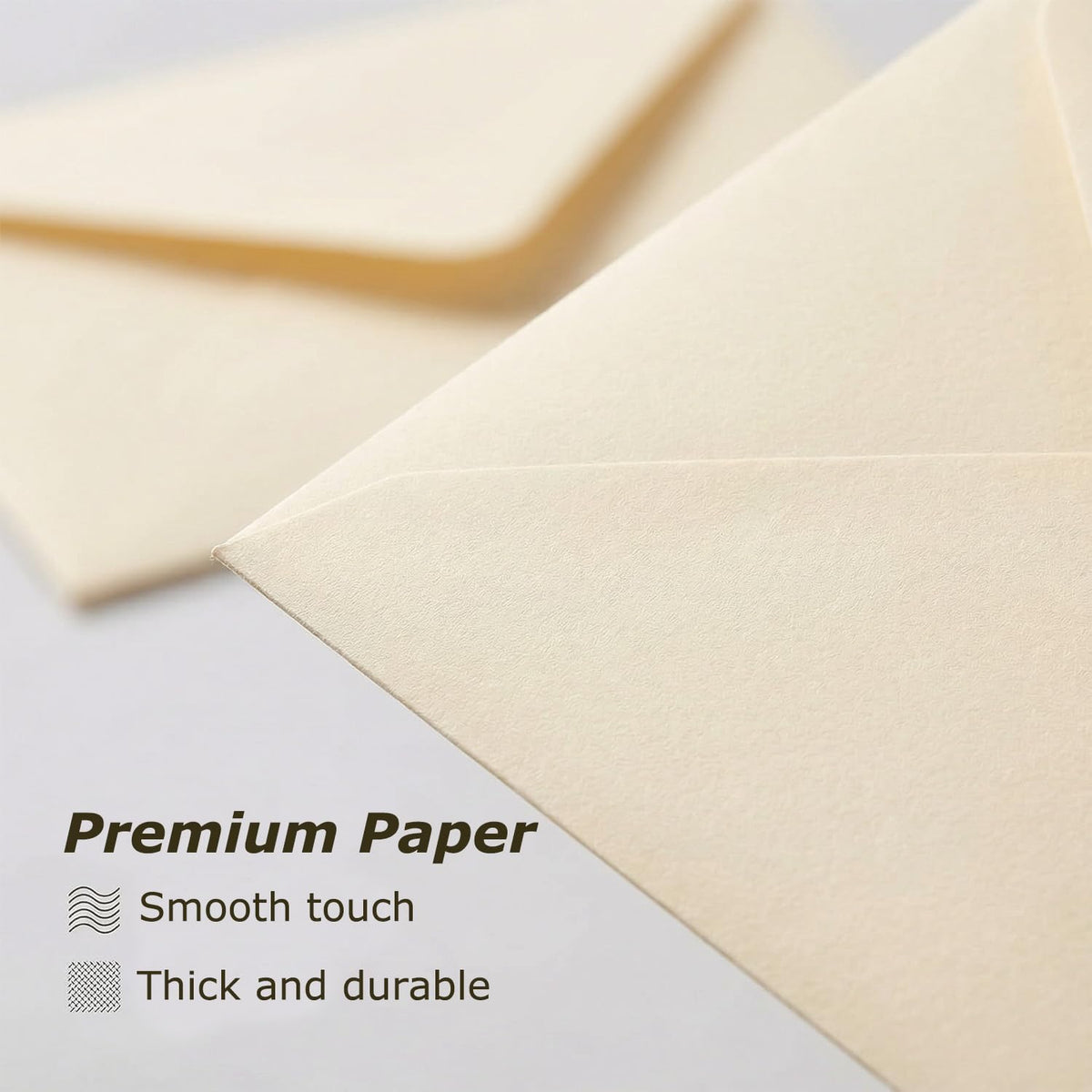 Acidea 50 Pack Ivory A6 Envelopes with Plain Cards, 120GSM Envelopes with 250GSM Folding Blank Cards and Gold Stickers, Perfect Stationary Set for Wedding Invitations, Birthday, Holiday, Greeting Card 🍁 All In One Marketplace Canada