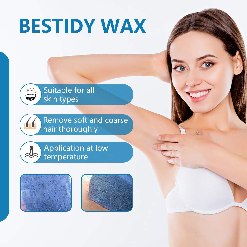 Bestidy Wax Beads, Waxing beans for Hair Removal, Women Men, Home Waxing for All Body and Brazilian Bikini Areas (Blue-1000g) - Available at All In One Marketplace Canada