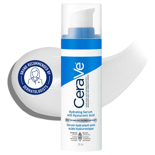 CeraVe Hyaluronic Acid Face Serum, Hydrating Serum for Face with Vitamin B5 & Ceramides, for Men & Women, Normal To Dry Skin. Fragrance Free, Non-Comedogenic, Paraben-Free, Travel Size, 30ML - Available at All In One Marketplace Canada