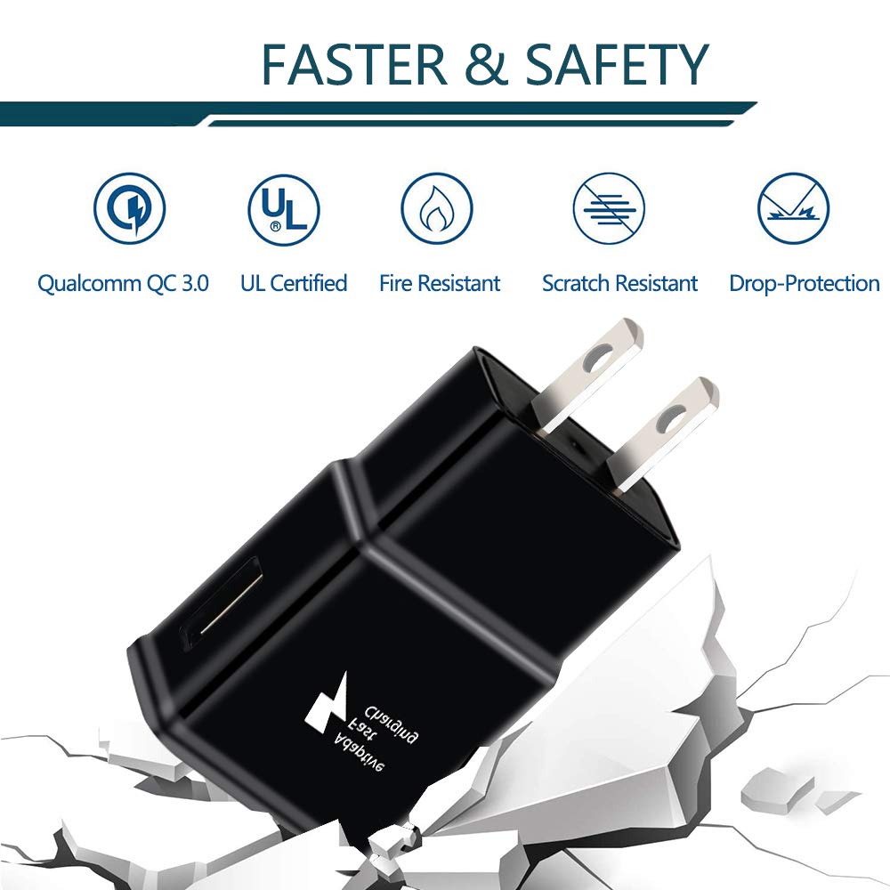 Fast Charging Block, USB Adaptive Fast Charger Box Android Cell Phone Wall Quick Tablet Charger Plug Adapter Compatible Samsung Galaxy S10 S9 S8 S7 A13 A16 Note 8 9 10 LG G7 Plus EP-TA20JBE (2 Pack)