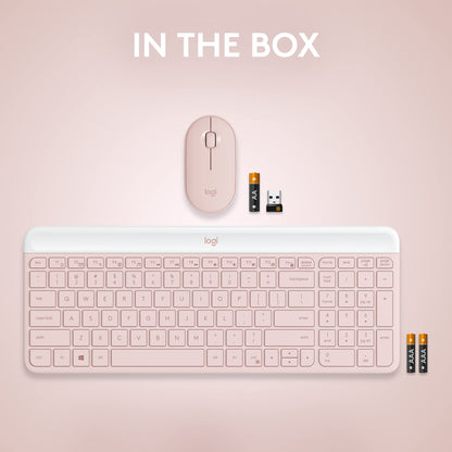 Logitech MK470 Slim Wireless Combo Compact Keyboard and Mouse - Rose