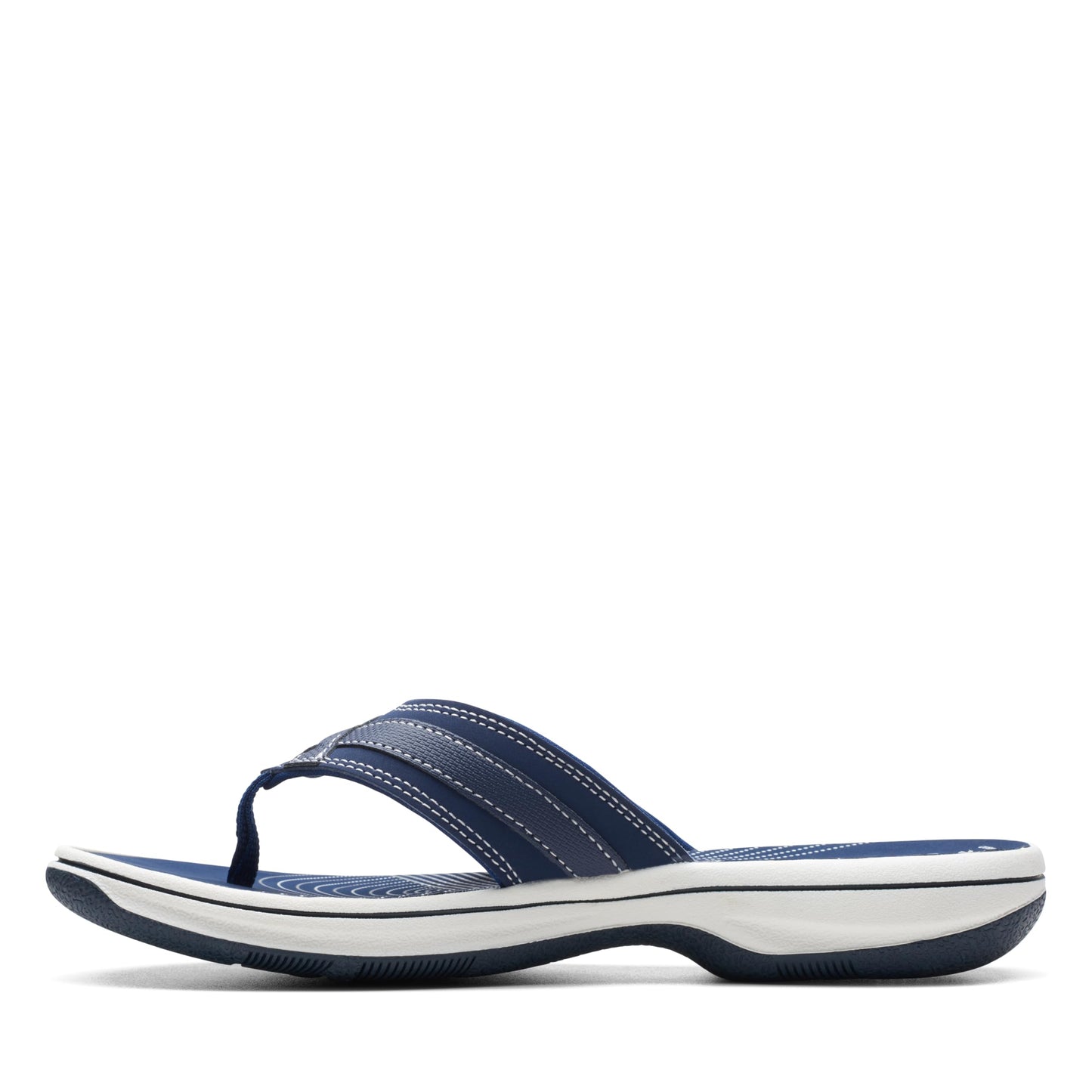 Clarks womens Breeze Sea Flip Flop, New Navy Synthetic, 8 US