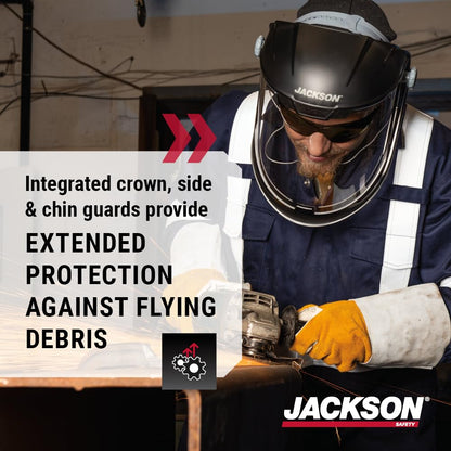 Jackson Safety Maxview Face Shield, Uncoated Clear Tint, for Work CSA Z94.3