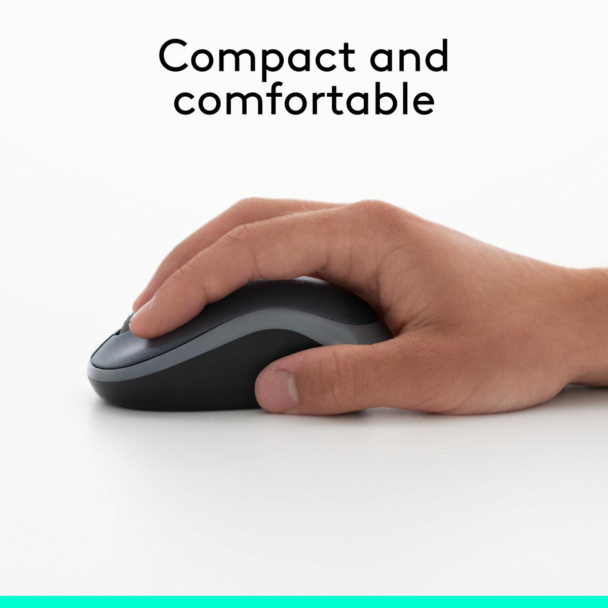 Logitech M185 Compact Ambidextrous Wireless Mouse with Rubber Grips - Black