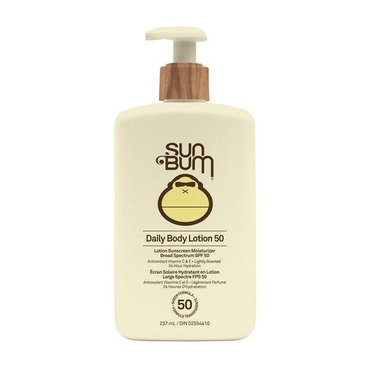 Sun Bum Daily SPF 50 Sunscreen Body Lotion - Broad Spectrum Moisturizing Sunscreen with Vitamin E - Vegan and Hawaii 104 Act Compliant (Without Octinoxate & Oxybenzone) - Dermatologist Tested - 237 ml - Available at All In One Marketplace Canada