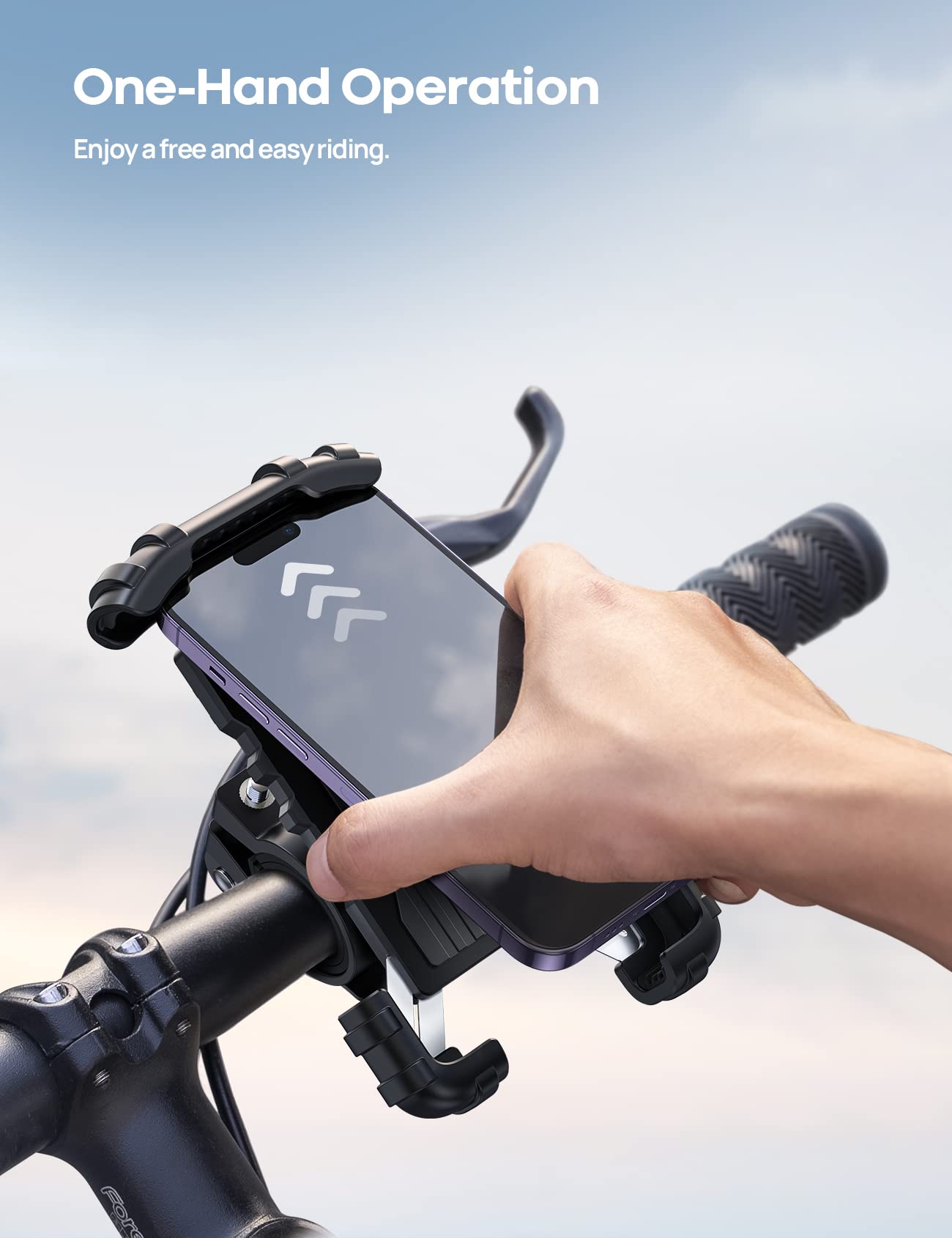 Lamicall Bike Phone Mount, Motorcycle Phone Holder - Motorcycle Bicycle Cell Phone Mount Clamp for Handlebar, Cycling Mount for iPhone 17 Pro Air, 16 Pro 15 Pro Max S25 S26+, 4.7-6.8" Smartphone