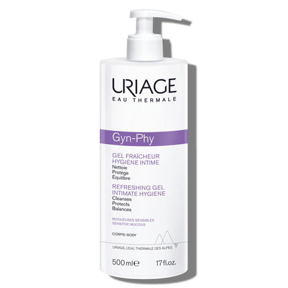 Uriage Gyn-Phy Refreshing Gel Intimate - Daily Hygiene for External Intimate Areas, Foaming Gel, Paraben-Free, Tested under Gynecological Control - 500ml Uriage