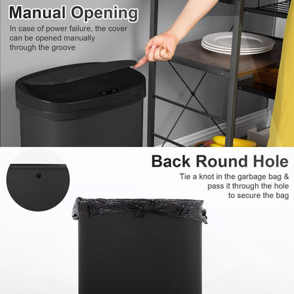 FDW Garbage Can 13 Gallon 50 Liter Kitchen Trash Can for Bathroom Bedroom Home Office Automatic Touch Free High-Capacity with Lid Waste Bin,Black 🍁 All In One Marketplace Canada